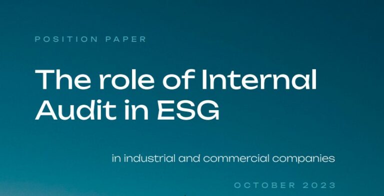Position Paper: The role of Internal Audit in ESG | Sisäiset tarkastajat ry